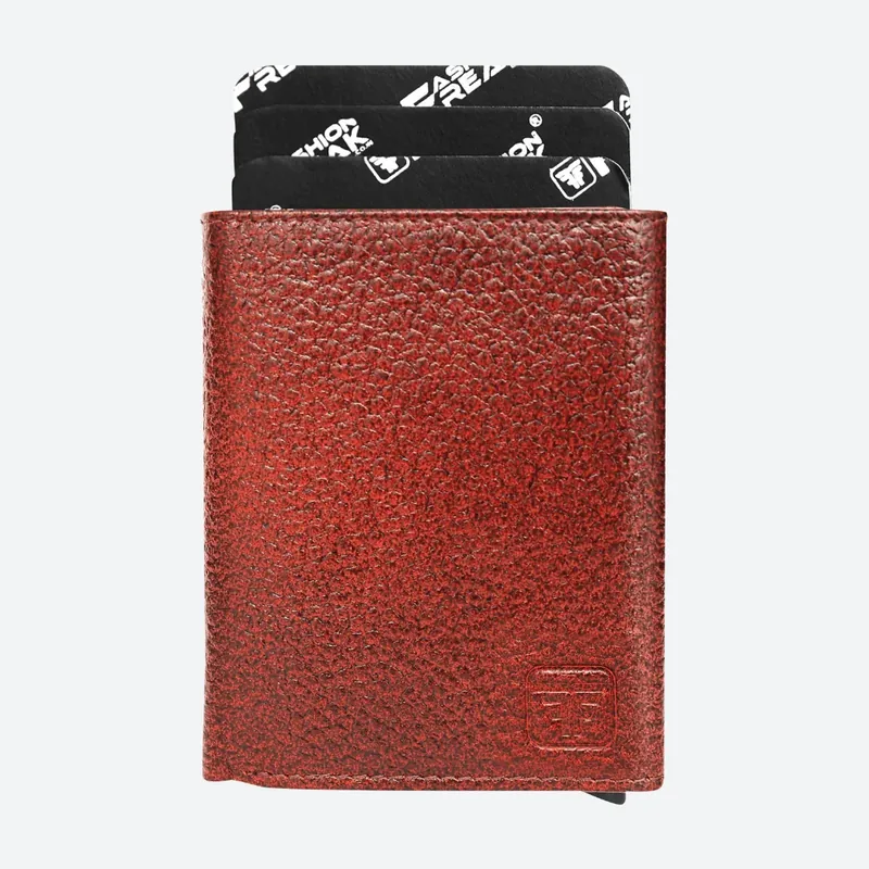 Smart Pop-Up Wallet in textured leather